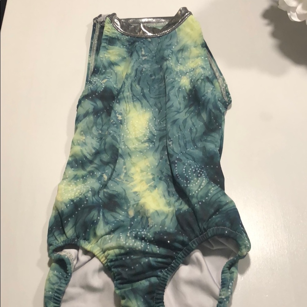 Green and Yellow dance Leotard